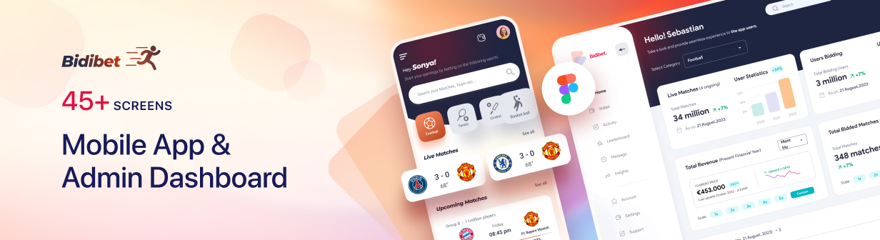 Bidibet- Sports Betting Figma App Template - 1