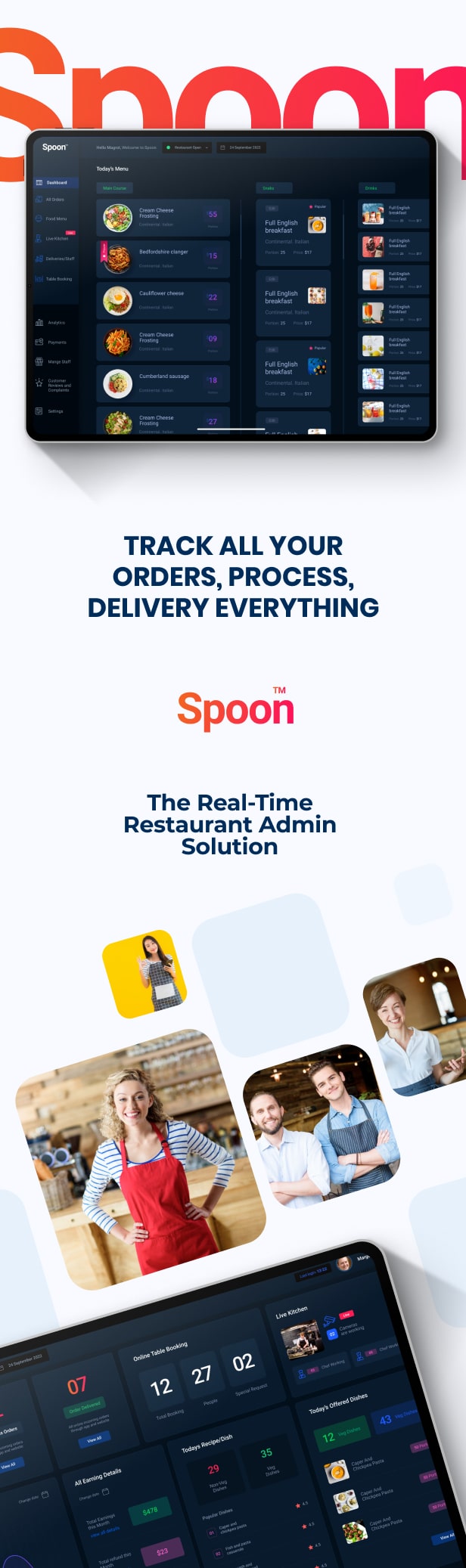 Spoon | Restaurant SaaS Dashboard Figma Design Templates - 1