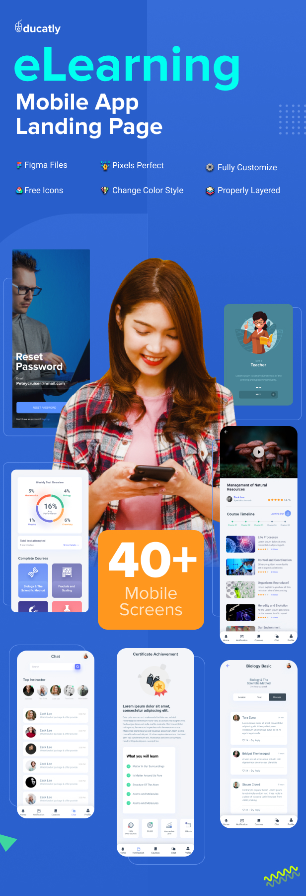 Educatly | Online Education And Learning Mobile App Figma Template - 1